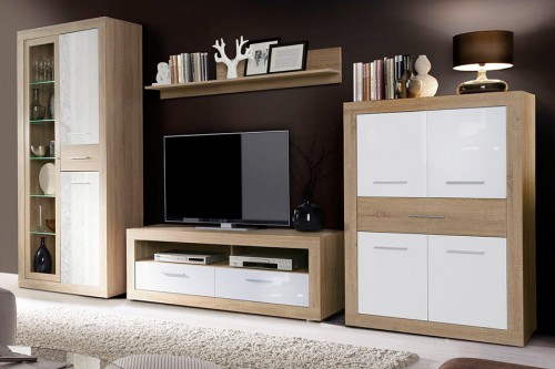 Гостиная JULIETTA Forte дуб сонома / белый глянец