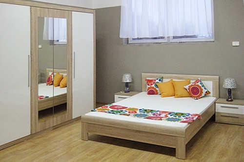 Спальня JULIETTA Forte дуб сонома / белый глянец