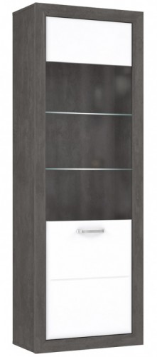 Витрина BUGV711B-C638 LENNOX NEW Forte бетон темно-серый / белый глянец