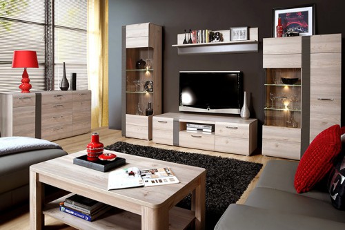 Гостиная LOCARNO Forte дуб нельсон / серый матовый