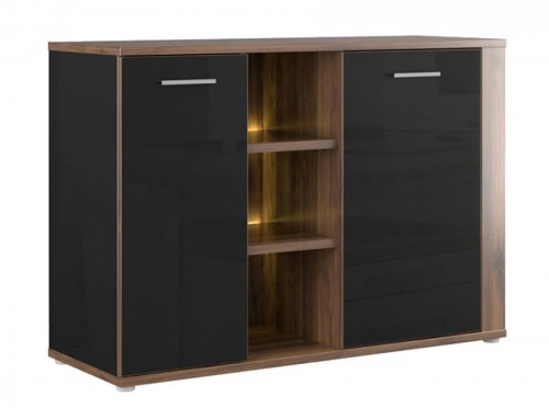 Тумба LBDK231-C207 LOMBARDO Forte орех колумбия / черный глянец