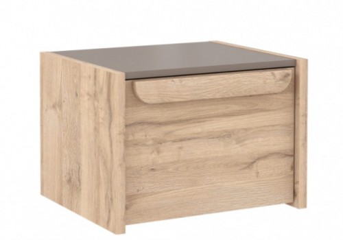 Тумба прикроватная MLKK011-C417 MALAKKA Forte дуб бьянко / базальт