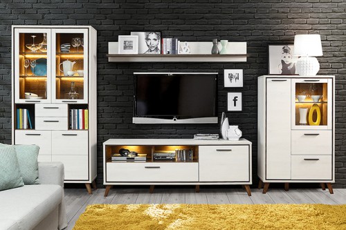 Гостиная MALVIN Forte дуб снежный / дуб благородный