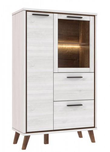 Витрина MVNV525RB-C138 MALVIN Forte дуб снежный / дуб благородный