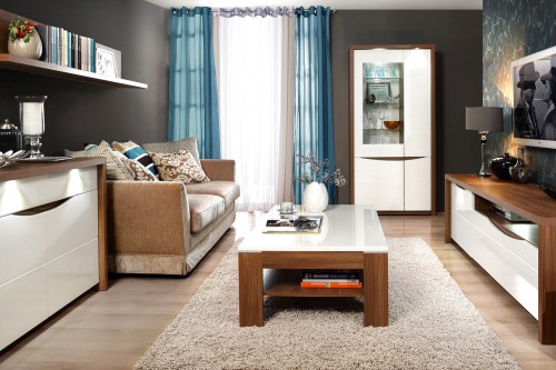 Вітальня SAINT TROPEZ Forte дуб Сангалло / білий глянець