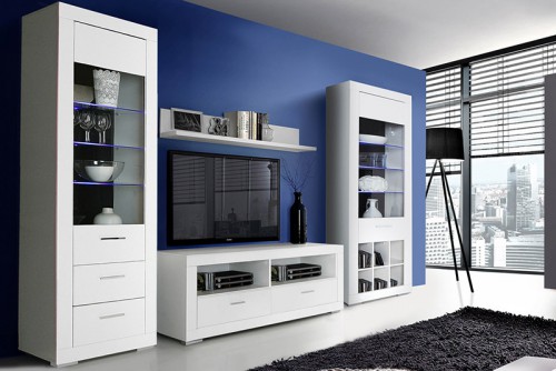 Вітальня SNOW Forte білий uni матовий / білий матовий