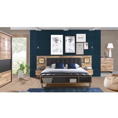 Спальня Jakobina Forte Черный / Дуб деревянный