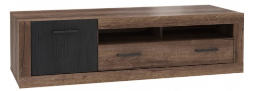 Тумба ТВ однодверная TRAT121-N09 TRASS Forte дуб черный / дуб благородный