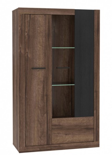 Витрина TRAV621R-N09 TRASS Forte дуб черный / дуб благородный