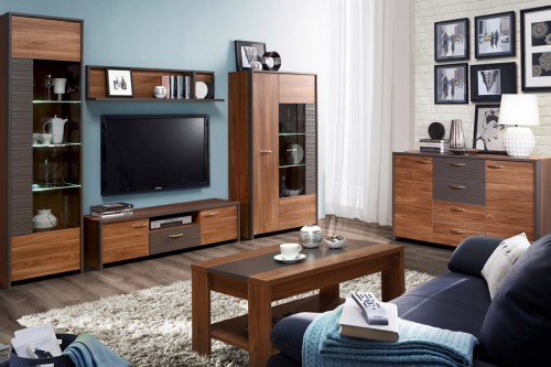 Вітальня TULON Forte сірий вольфрам uni / дуб Сангалло