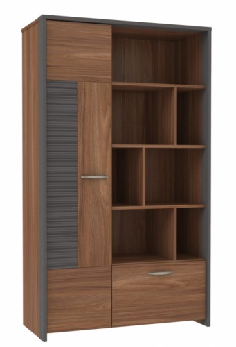 Стелаж дводверний TULR621R-C166 TULON Forte сірий вольфрам uni / дуб Сангалло