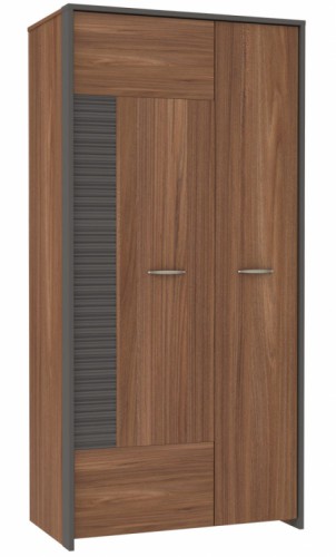 Шкаф  двухдверный TULK231-C166 TULON Forte серый вольфрам uni / дуб сангалло