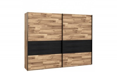 Шкаф купе RCQS12411-C795 Jakobina Forte Черный / Дуб деревянный