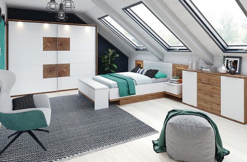 Спальня LIVORNO SZYNAKA  дуб Вотан/білий