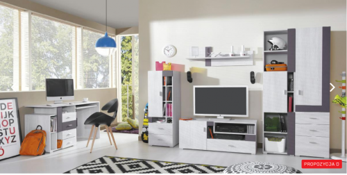 Дитяча Next D Meblar сосна білена / віола або сосна білена / земля