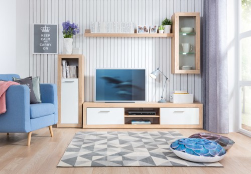 Стінка MURANE BRW  дуб cонома /білий