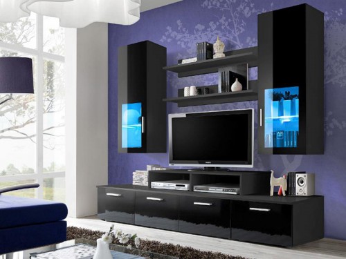 Вітальня Mini Cama чорний /  чорний глянець