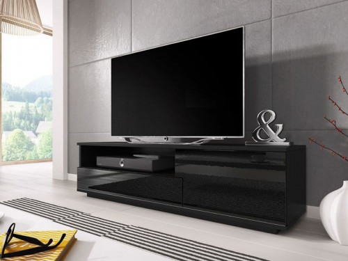 Тумба ТВ MUZA RTV Сama черный / черный глянец