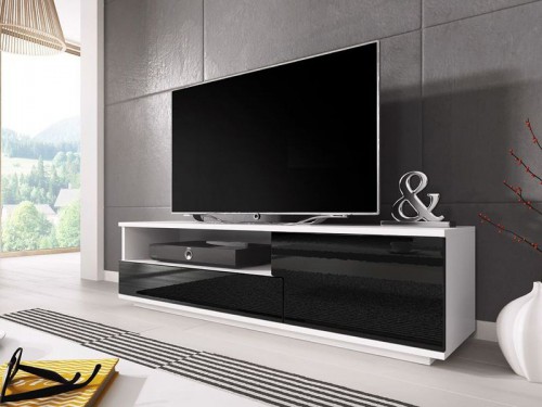 Тумба ТВ MUZA RTV Сama белый / черный глянец