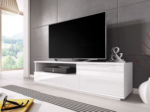 Тумба ТВ MUZA RTV Сama белый / белый глянец