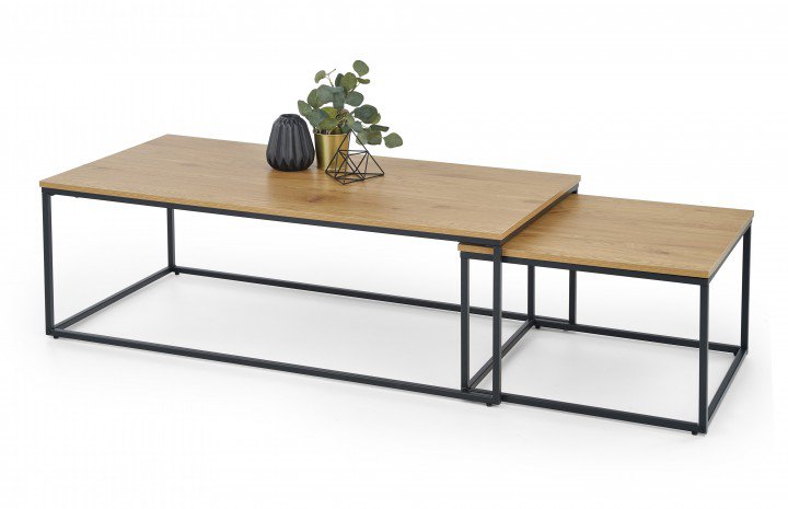 Набор столиков журнальных Halmar Alaska Дуб золотой / Черный