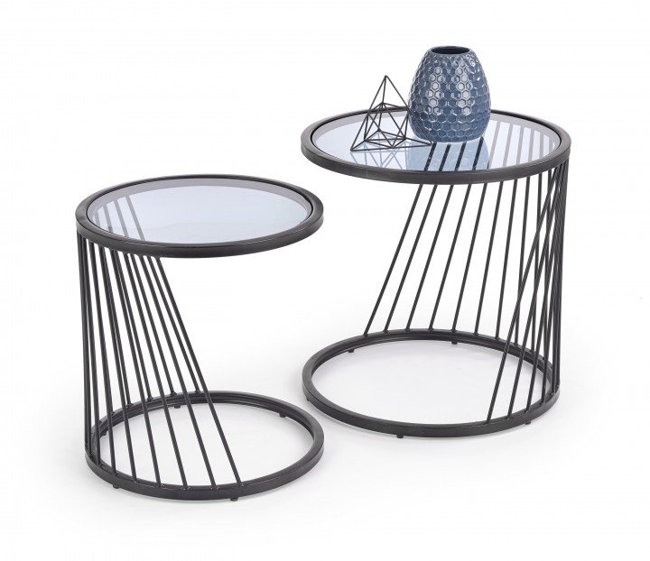 Набір столиків журнальних Halmar Antilla Димчастий / Чорний