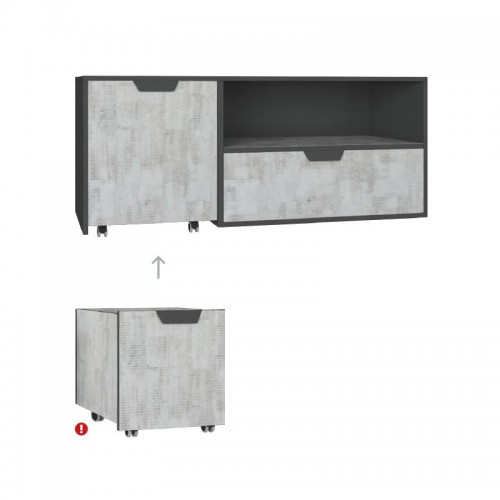 Тумба RTV NA10 Nano Meblar  с контейнером графит / дуб ривьера, графит / энигма