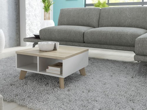 Журнальний стіл Lotta 60 CAMA білий/дуб сонома