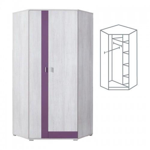 Шафа кутова NX2 Next Meblar сосна білена / віола або сосна білена / земля