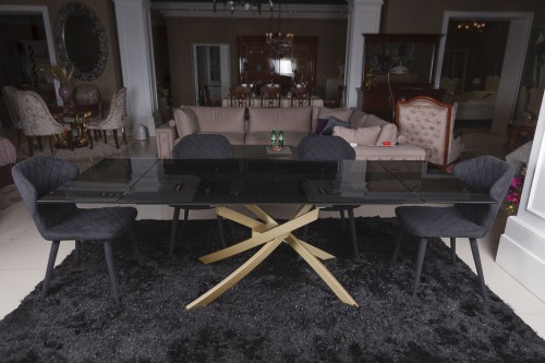 Стол Lincoln Nicolas черный прозрачный