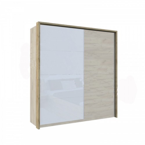 Плавное закрытие 2,0-2,5м к шкафу-купе AS-90-WB Асти МироМарк Дуб крафт / Глянец белый