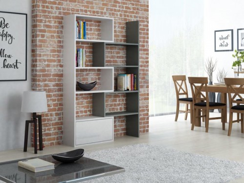 Стелаж Paco  Cama білий/сірий