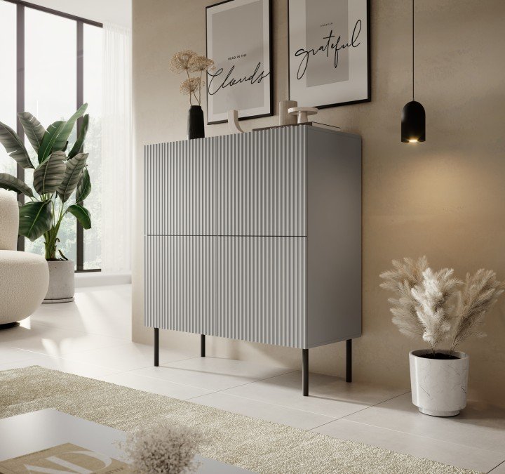 Комод Halmar ASENSIO KM-2 серый/черный