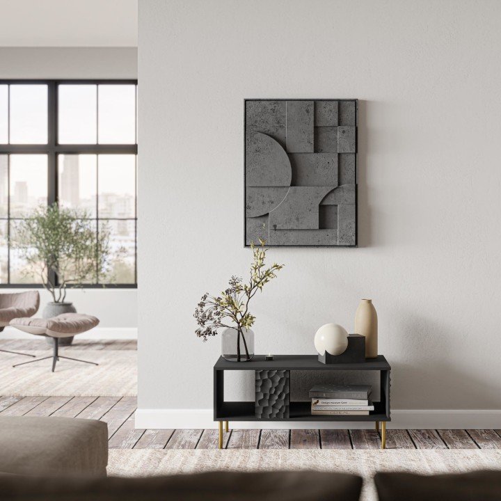 Стіл журнальний Halmar BULLET LAW-1 чорний/золотий