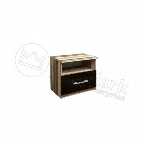 ПРИЛІЖКОВА ТУМБА Соната 1шх МіроМарк Глянець чорний / Горіх Балтімор