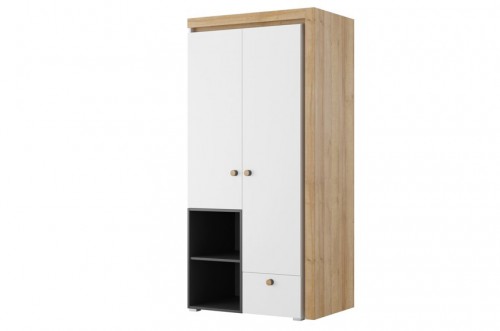 Шафа RIVA 02 SZYNAKA дуб рів'єра / чорний / білий