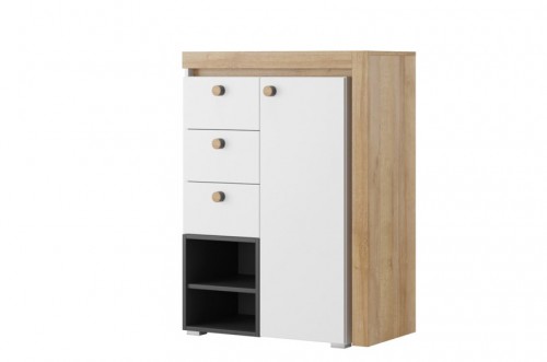 Комод RIVA 04 SZYNAKA дуб ривьера / черный / белый