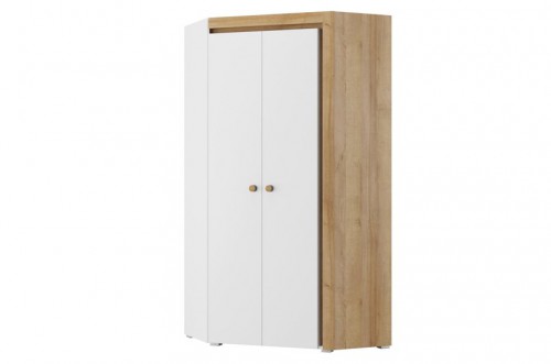 Шафа кутова RIVA 11 SZYNAKA дуб рів'єра / чорний / білий