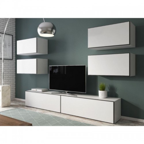 Вітальня ROCO 2 CAMA білий/чорний/білий