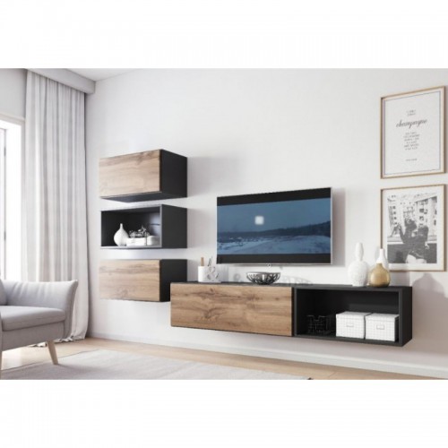 Вітальня ROCO 4 CAMA антрацит / дуб Вотан