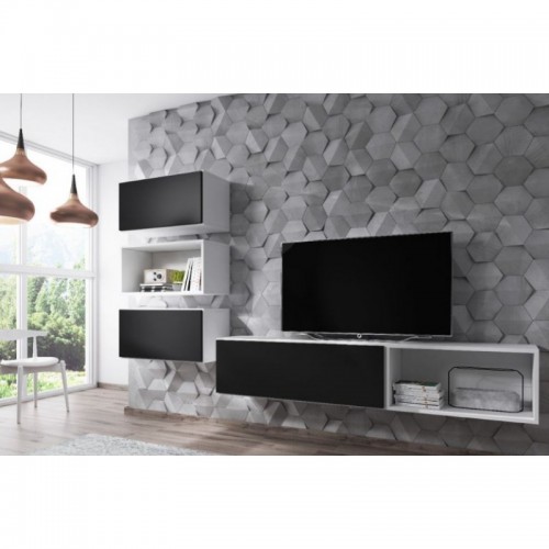 Вітальня ROCO 4 CAMA білий/чорний