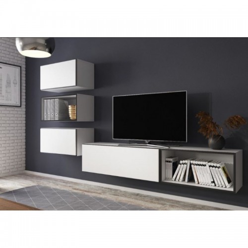 Вітальня ROCO 4 CAMA білий/чорний/білий