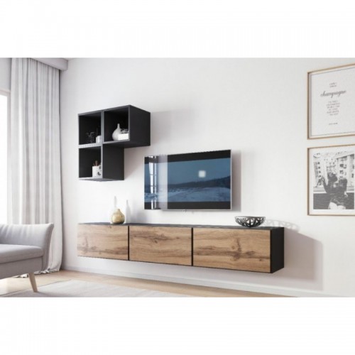 Вітальня ROCO 6 CAMA антрацит / дуб Вотан