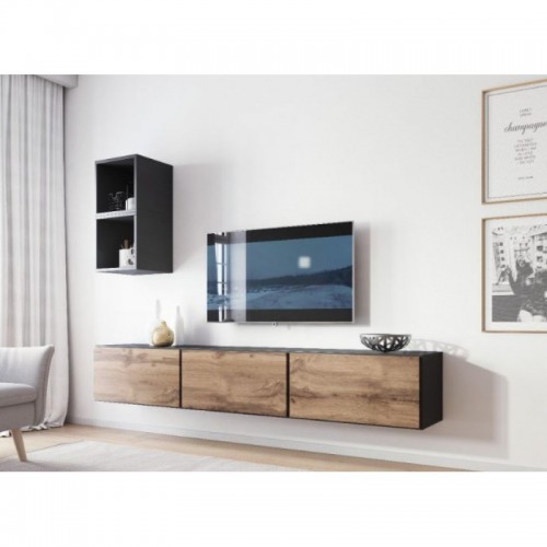 Вітальня ROCO 7 CAMA антрацит / дуб Вотан