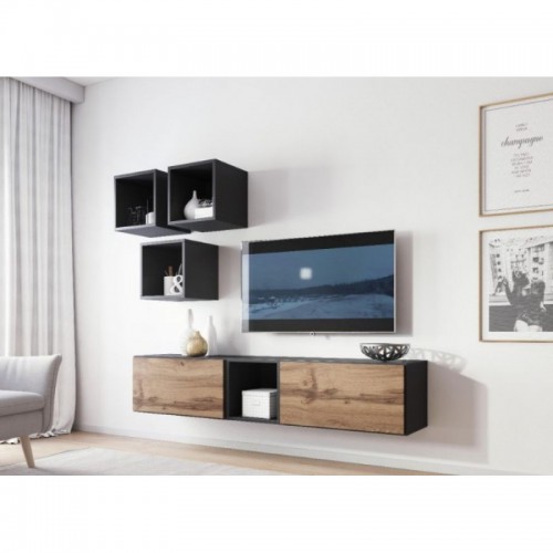 Вітальня ROCO 8 CAMA антрацит / дуб Вотан