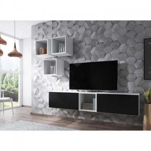 Вітальня ROCO 8 CAMA білий/чорний