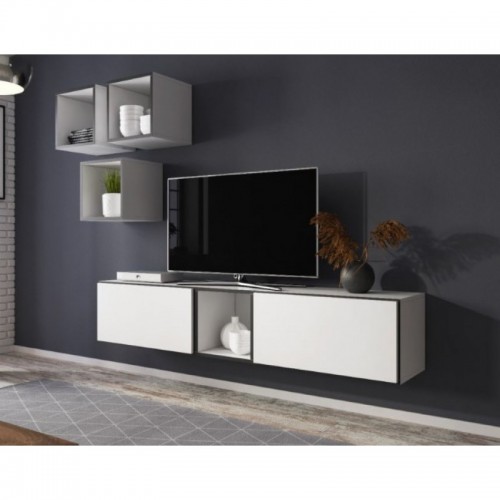 Вітальня ROCO 8 CAMA білий/чорний/білий