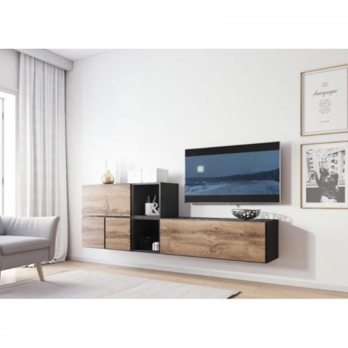 Вітальня ROCO 9 CAMA  антрацит / дуб Вотан