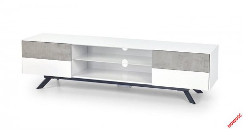 Тумба STONNO RTV-1 HALMAR Белый-Бетон