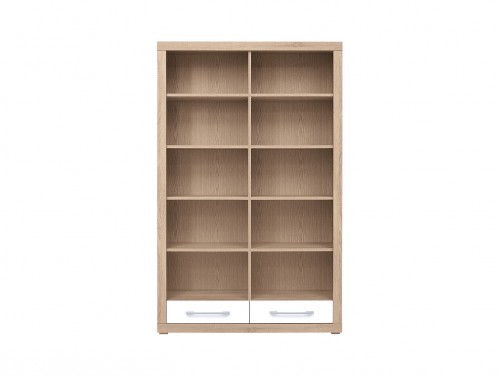 Книжкова шафа REG2S/124/197 Bigi BRW дуб сонома / білий глянець